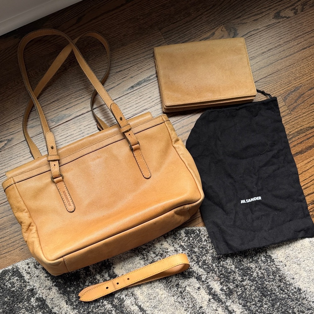 Jil Sander vintage Large tote with matching wallet and dust bag